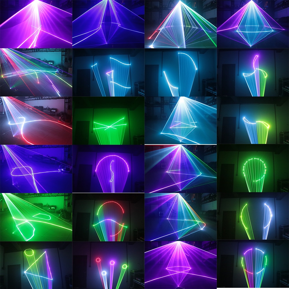 3W RGB Animation Laser Light Full Color Stage 3D Laser High Brightness Laser Beam Pattern Laser Light
