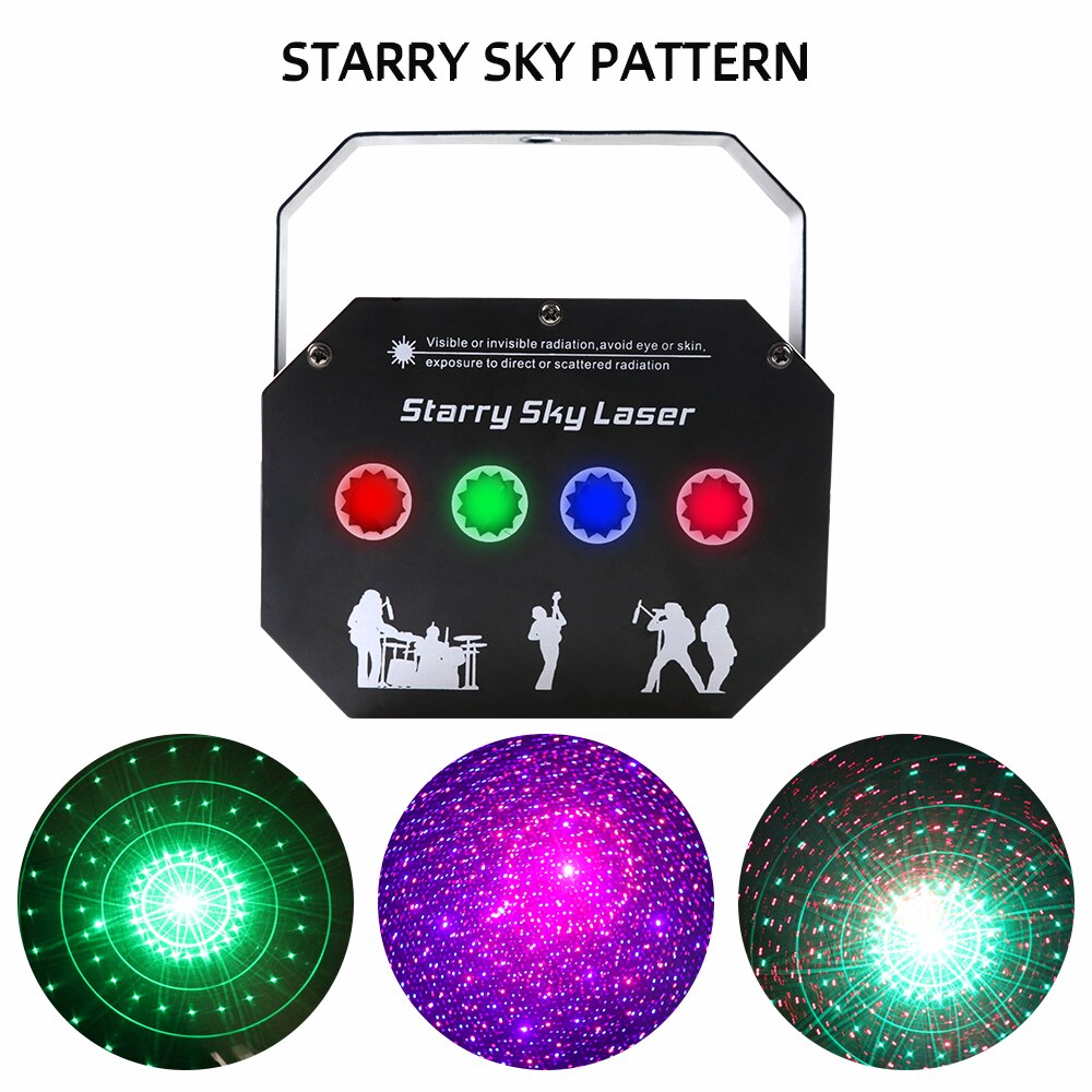 RGB Full Color Starry Sky Laser Light Stage Dj KTV Bar Pattern Laser Projection Light Forefly Laser Effect