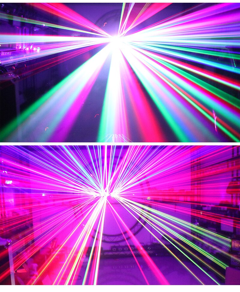 6 Head Fan-shaped Full Color Laser Light Stage Dj Large Range Full Color Scanning Laser
