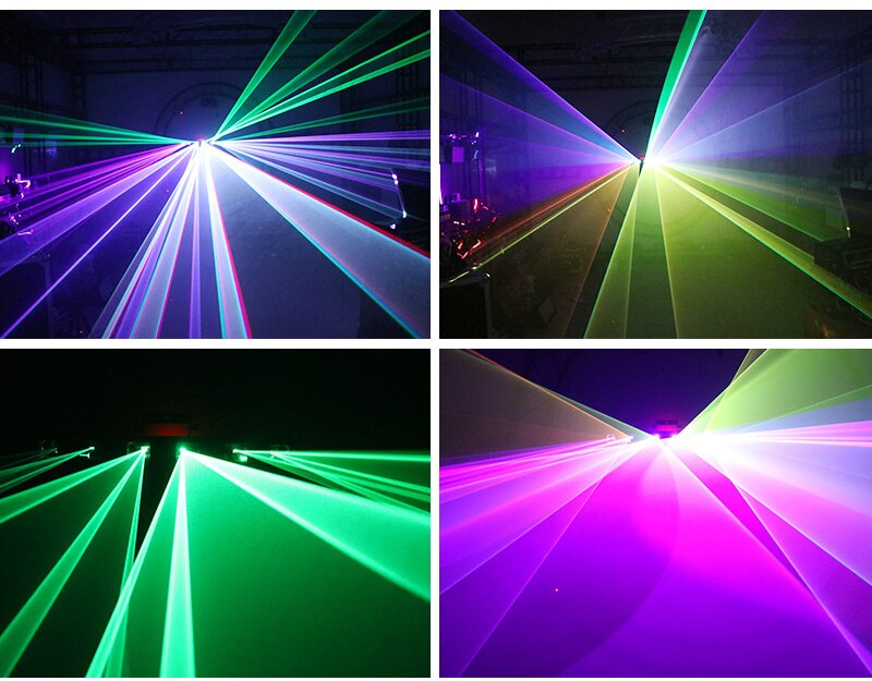 6 Head Fan-shaped Full Color Laser Light Stage Dj Large Range Full Color Scanning Laser