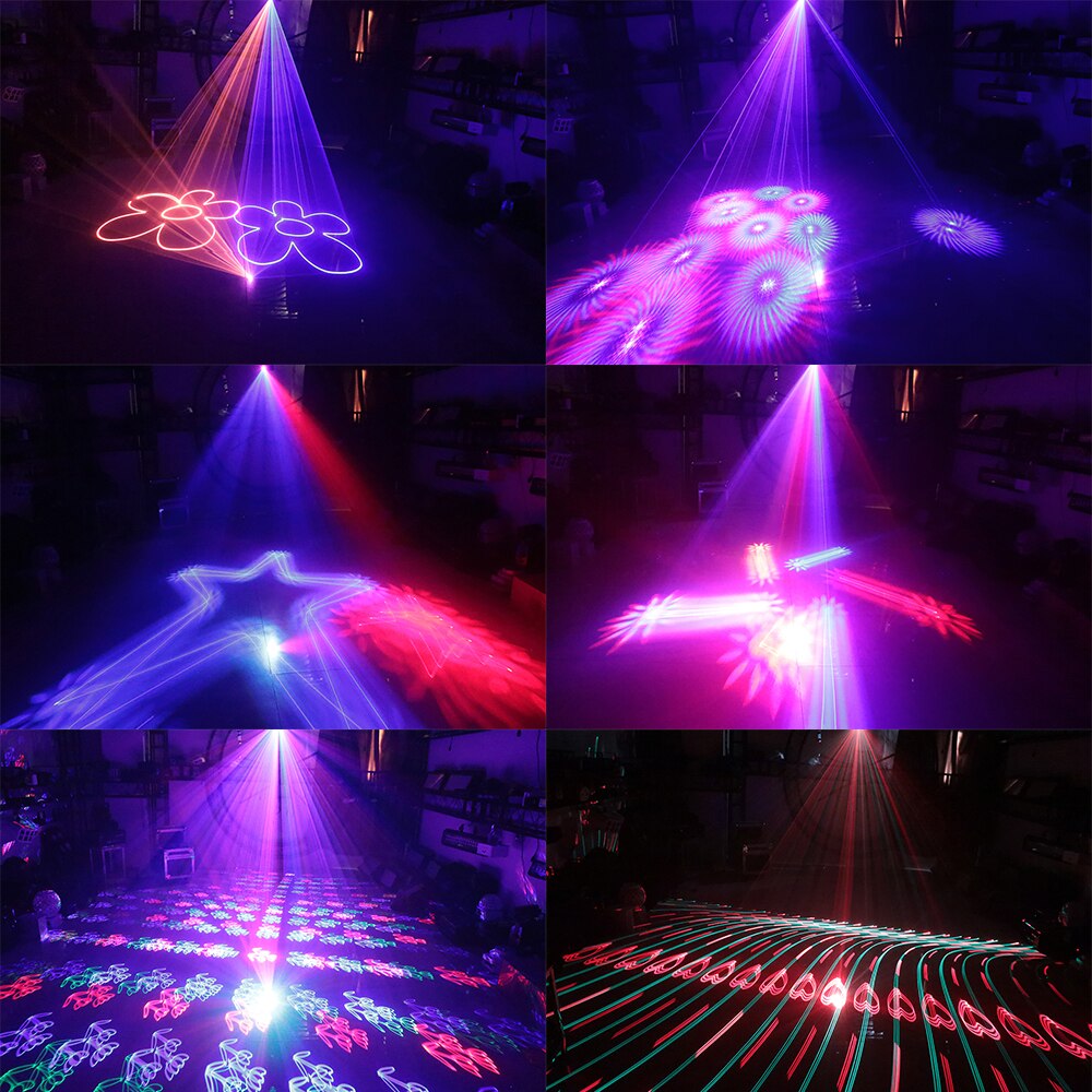 1.5W 12-in-1 Full-color Animation Laser Light Sound Control Laser Light KTV Stage Squipment 12 Laser Effects