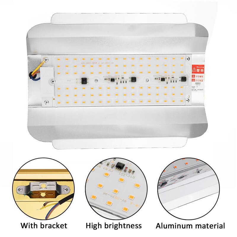 LED Grow Light 50W 100W Full Spectrum Phyto Flood lights Iodine Lamp AC 220V LED Grow Lamp Waterproof ip65 Support Dropship