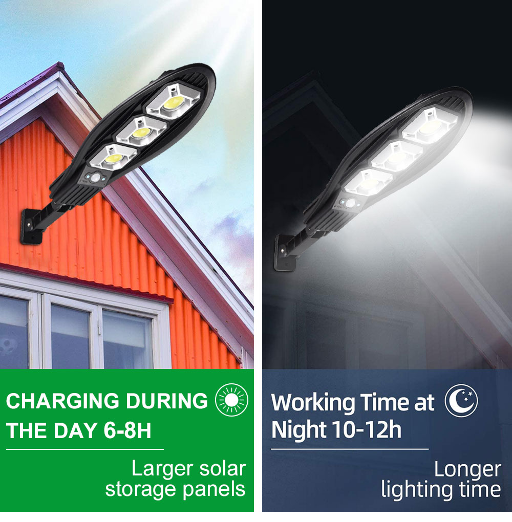 90COB Solar Outdoor Lamp PIR Motion Sensor Remote Control Waterproof LED Street Lamp Wall Light For Garden Front door Night Lamp