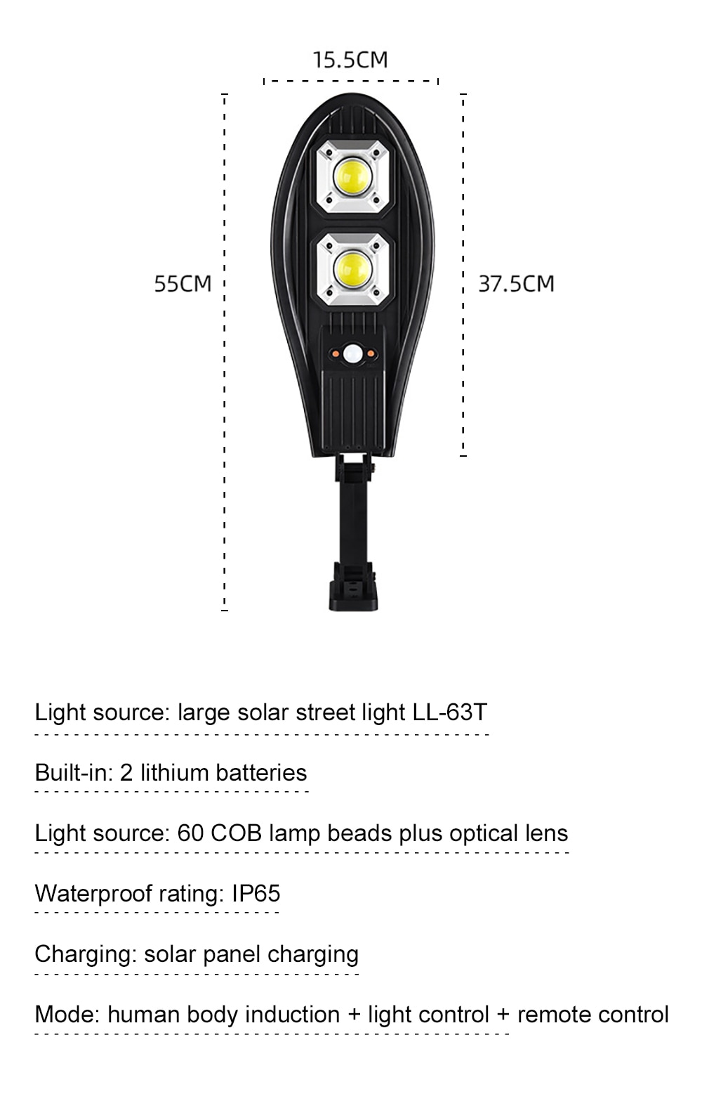 90COB Solar Outdoor Lamp PIR Motion Sensor Remote Control Waterproof LED Street Lamp Wall Light For Garden Front door Night Lamp