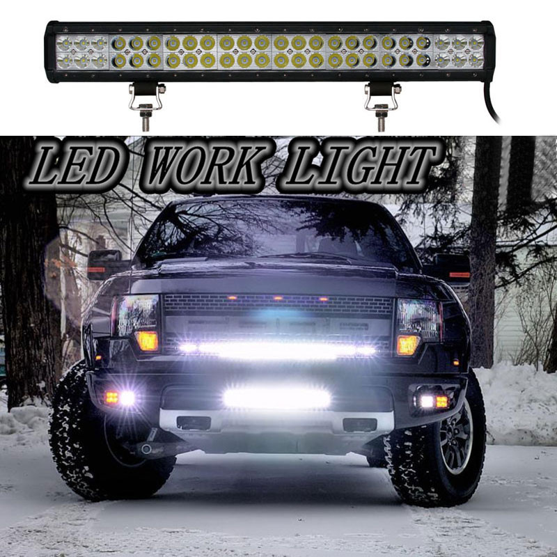 New 22inch 144W LED Work Light Bar 9600LM Combo for Off road SUV ATV Truck Car LED 12V 24V Spot Flood IP68 Dual Rows 50000 Hours
