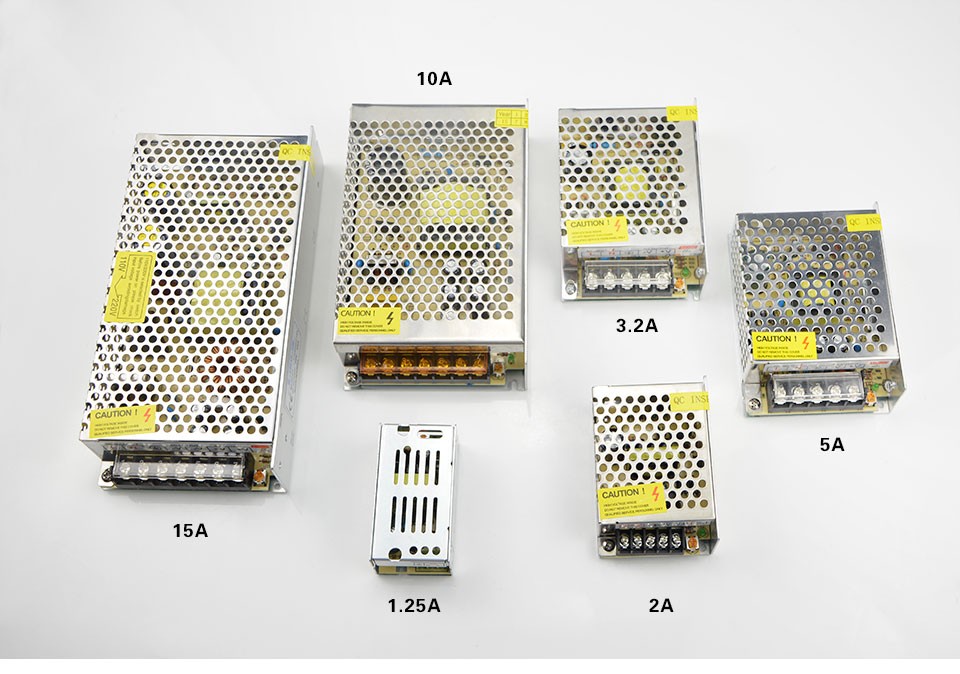 RGB LED Strip light Switch Power Supply Adapter driver 1A 2A 3.2A 5A 8A 10A 15A lighting Transformer AC 100V 240V to DC 12V