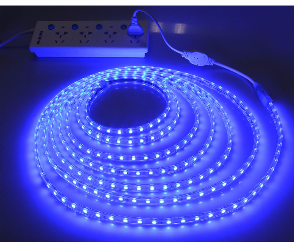 Waterproof 220V SMD 5050 5m 10m 15m 20m 25m led tape flexible led strip light 60 leds M outdoor garden lighting with EU plug