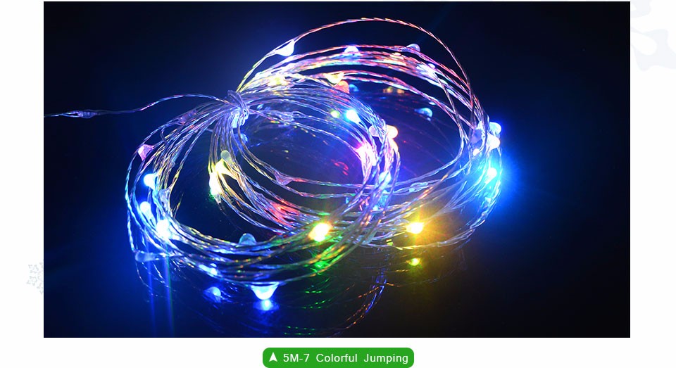 9colors 2M 20 beads LED Copper Wire lighting String Battery Powered String Light for Christmas Holiday Wedding Party Strip light