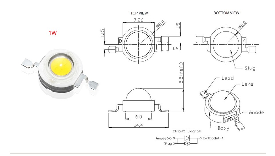 1Pcs 1W 3W LED Spotlight Bulb 10W 20W 30W 50W 100W High Power integrated LEDs lamp Chip COB SMD Diodes For Flood light
