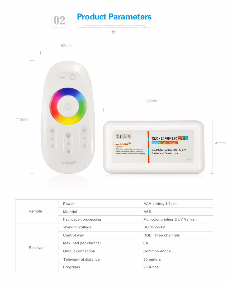IP67 Waterproof RGB LED Strip Light 5050 SMD LEDs Tape Ribbon RGB 2.4G Touch Controller 3A Power Adapter EU US Plug