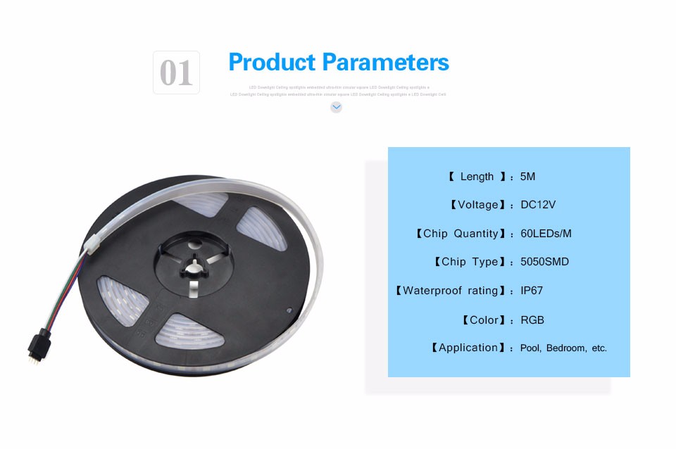 IP67 Waterproof RGB LED Strip Light 5050 SMD LEDs Tape Ribbon RGB 2.4G Touch Controller 3A Power Adapter EU US Plug