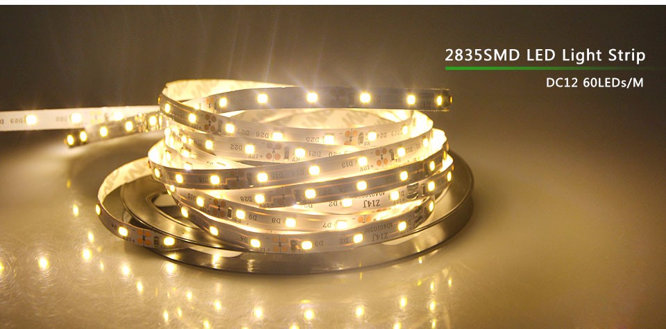 6 colors DC 12V 5M 300LEDs 2835 SMD More Brighter Than 3528 3014 SMD RGB LED Strip light Bar Lamp Lower Price than 5050 5630 SMD
