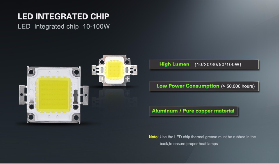 Warm White White 10W 20W 30W 50W 100W High Power Integrated LED Chips SMD Bulb For Floodlight lamp Spot light