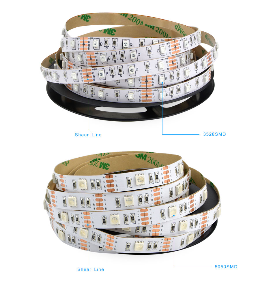 3528 SMD 5050 SMD DC 5V USB cable LED strip light led light lamp USB charger adapter RGB LED control IP20 waterproof 2m 3m 5m