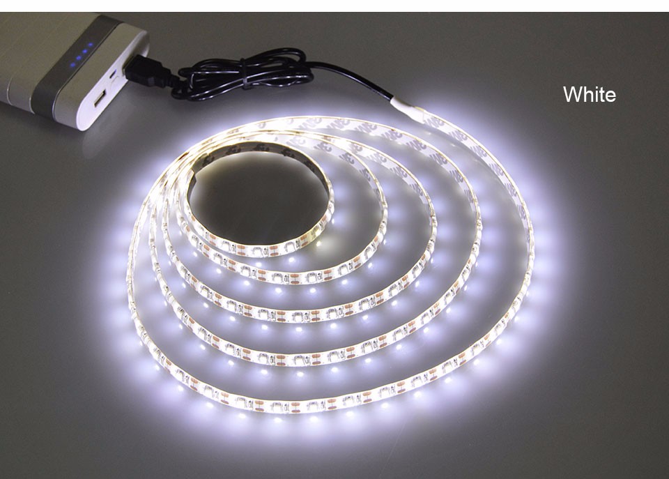 3528 SMD 50CM 1M 2M IP65 IP20 DC 5V USB power LED Strip light RGB White Warm White For TV Backgroud Lighting Indoor Home