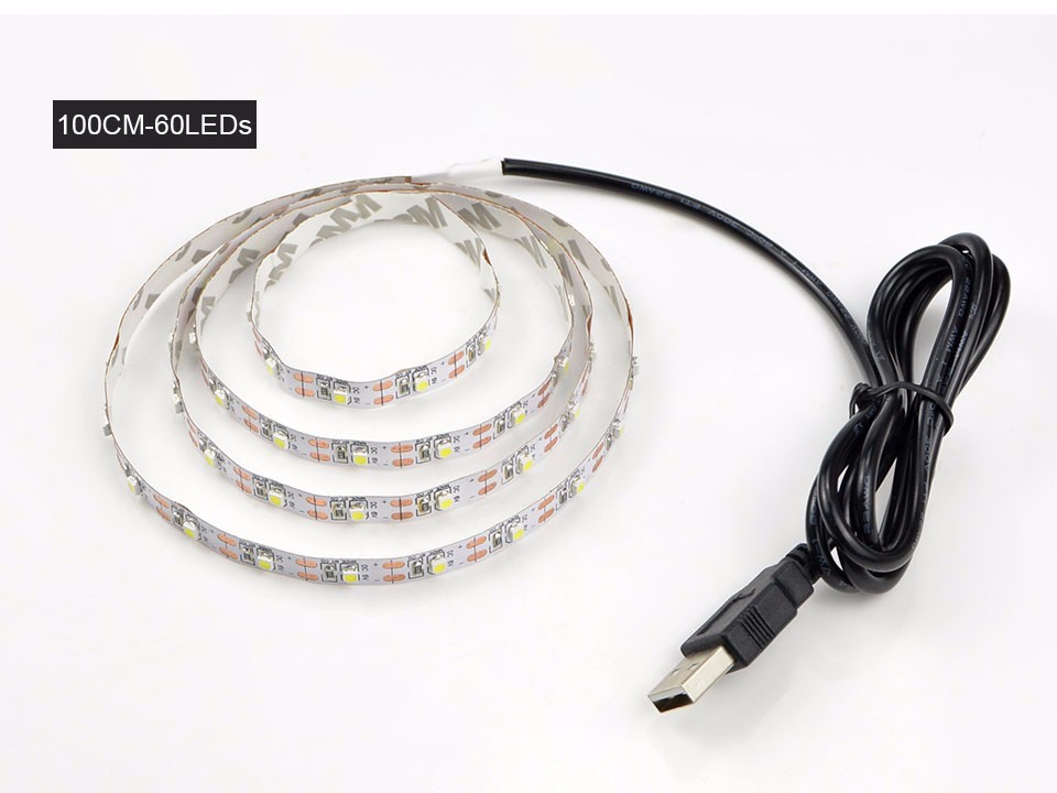 DC 5V IP20 IP65 RGB with 24Keys controller White warm white USB LED Strip light 60LEDs m 50cm 1m 2m for TV Background