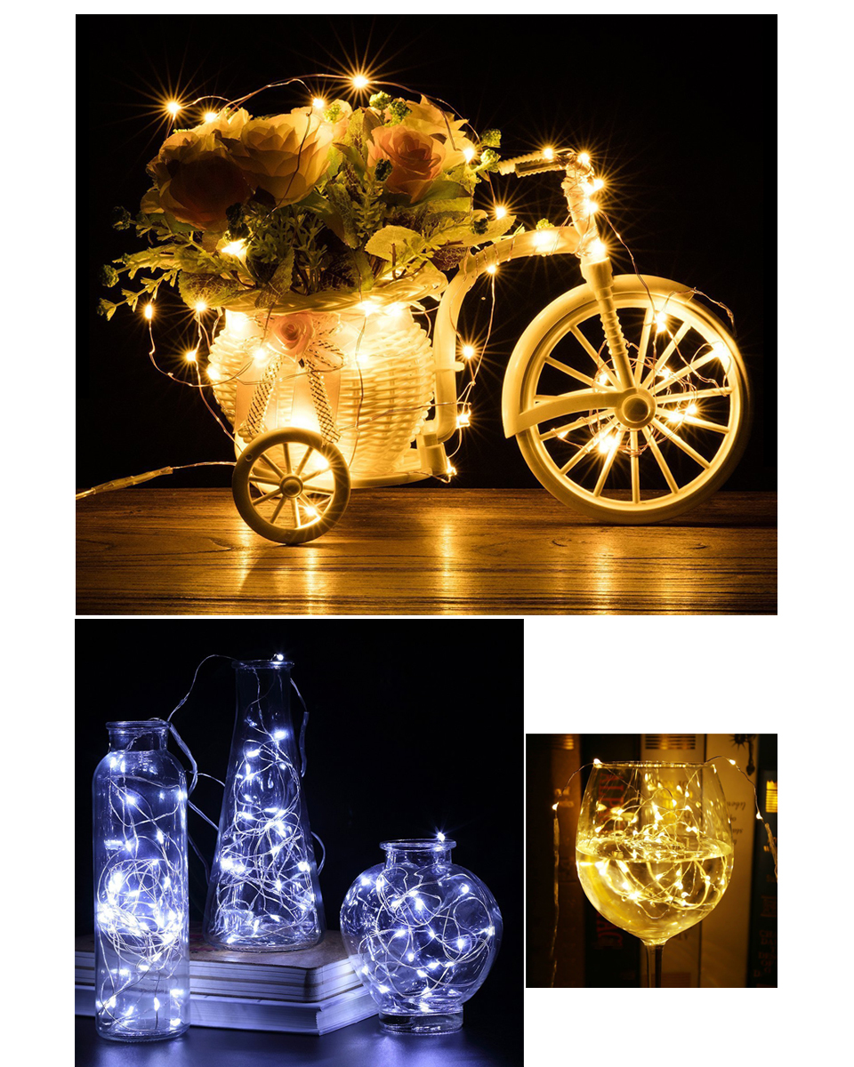 5M LED strip light waterproof Fairy String lights Battery Powered Decoration Wedding Party Christmas Garland Holiday LED lamp