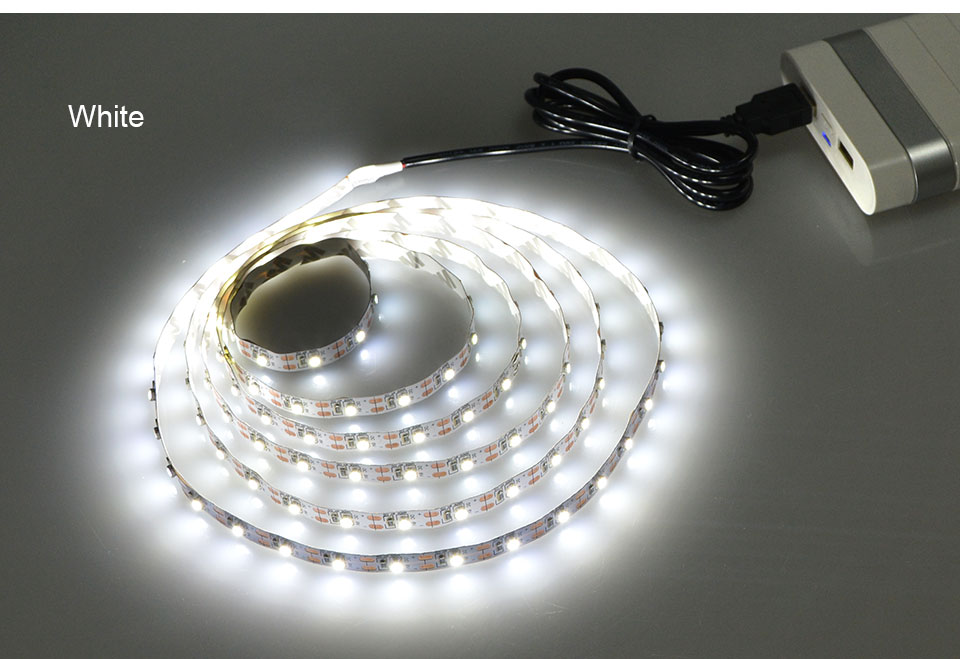 DC 5V 50CM 1M 2M USB LED Strip Light 3528 SMD IP20 RGB Warm Cool White Flexible TV Background Lighting Strip Wall Lamp