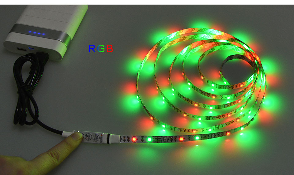 DC 5V 50CM 1M 2M USB LED Strip Light 3528 SMD IP20 RGB Warm Cool White Flexible TV Background Lighting Strip Wall Lamp