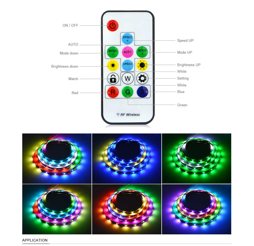 DC 5V WS2812B Addressable USB Charger adapter RGB USB LED Strip light 5050 SMD Magic Dream Color Rope Light RF Decor Neon lamp