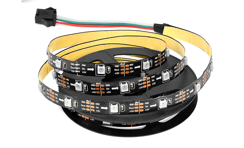 IP20 WS2812B IC DC 5V USB LED strip light RGB 5050 SMD Addressable Pixel LED String Dream Color Neon lamp RF remote control