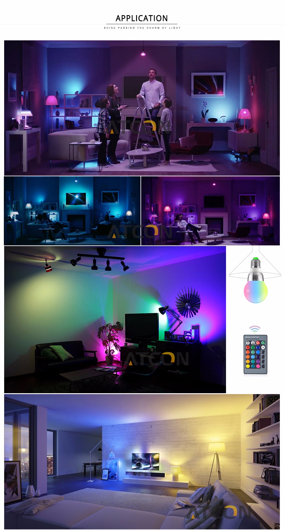 Mini RGB LED Night Light E27 E14 110V 220V 3W 10W Dimmable spotlight bulb For Holiday home Decorative Atmosphere Bedroom lamp