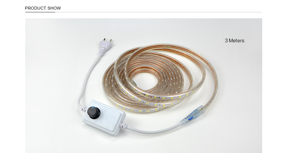 Dimmable LED String Light Waterproof 220V RGB LED Strip SMD 5050 Flexible LED Light 60LED m 1M 10 15M outdoor home holiday light