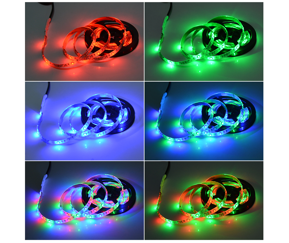 IP20 DC 5V USB LED Night light 3528 5050 SMD 1m 5m 5V USB cable power supply RGB LED controller USB LED strip light night lamp