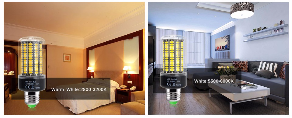 LED Bulb lamp Aluminum plate smart IC SMD 5736 LED corn light 85 265V E27 E14 15W Lumen more excellent than 5730 2835 SMD