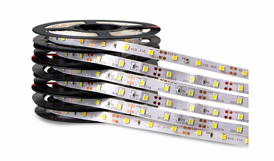 1pcs No waterproof SMD 2835 3528 RGB LED Strip light 5M DC12V String Ribbon lamp More Brighter than 3528 5050 5630 Tape Lampada