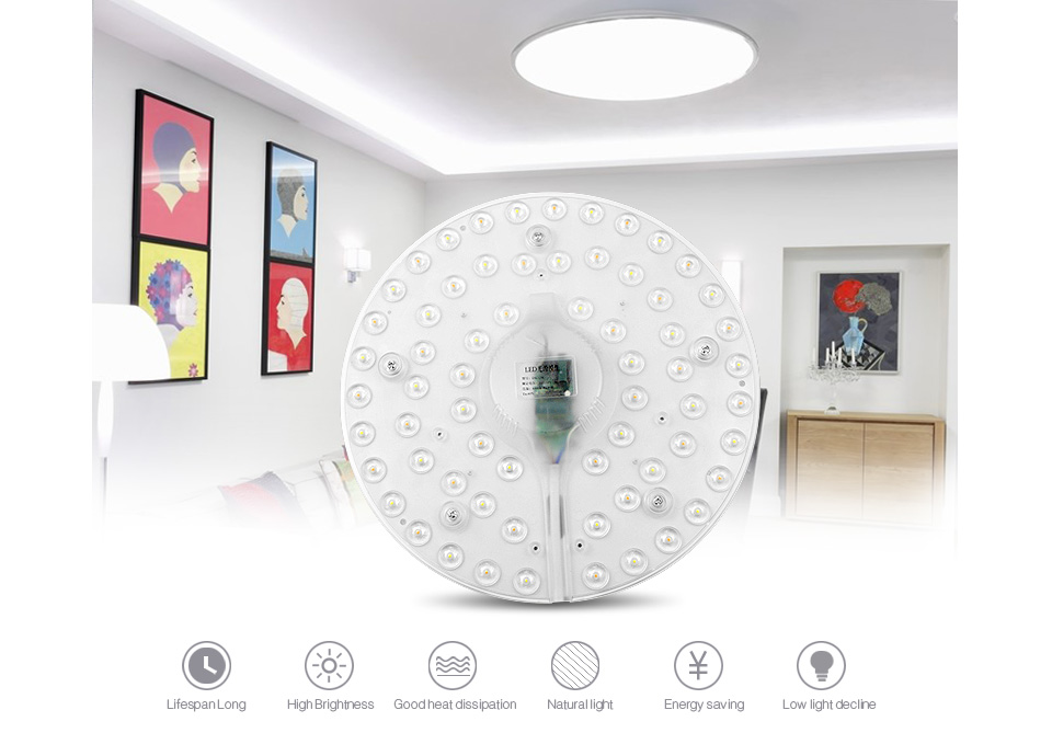 220V Dimmable 24W 32W LED light Source Ceiling Downlight Color Temperature Changeable lamp Module Replace 40W 50W CFL Tube Bulb