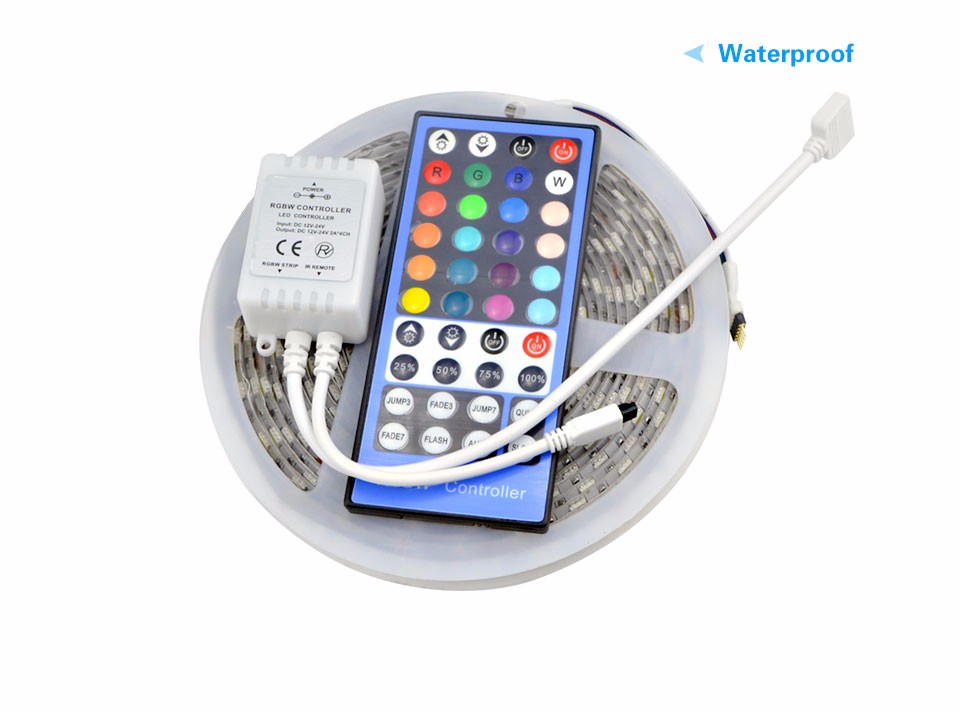 1set IP20 Waterproof IP65 RGBW RGB White RGBWW 12V 5M 5050 LED Strip light Ribbon lamp Tape 40 Keys Remote Controller