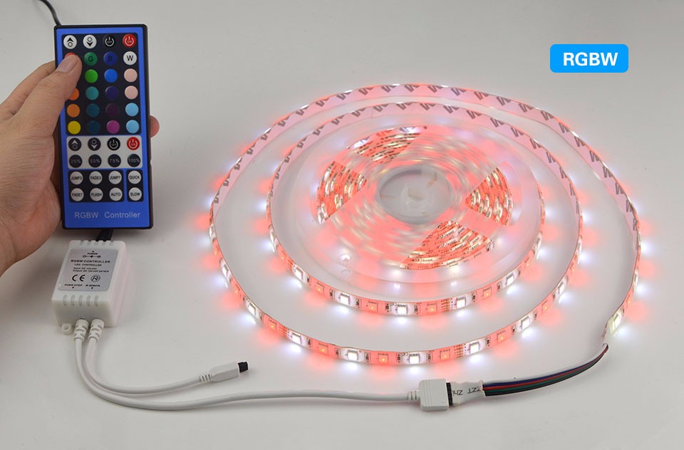 1set Waterproof IP65 RGBW RGBWW 12V 5M 5050 LED Strip light LED Ribbon lamp Tape 40Keys Remote Controller For Holiday Decor