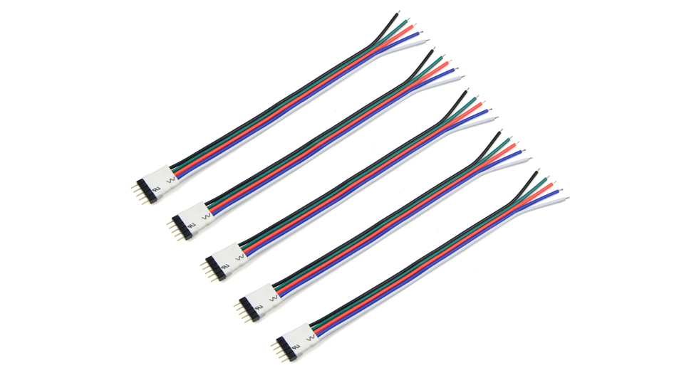 5Pcs Free Welding Connector Tape Ribbon light RGBW RGBWW LED Strip Connector 5pin 12mm