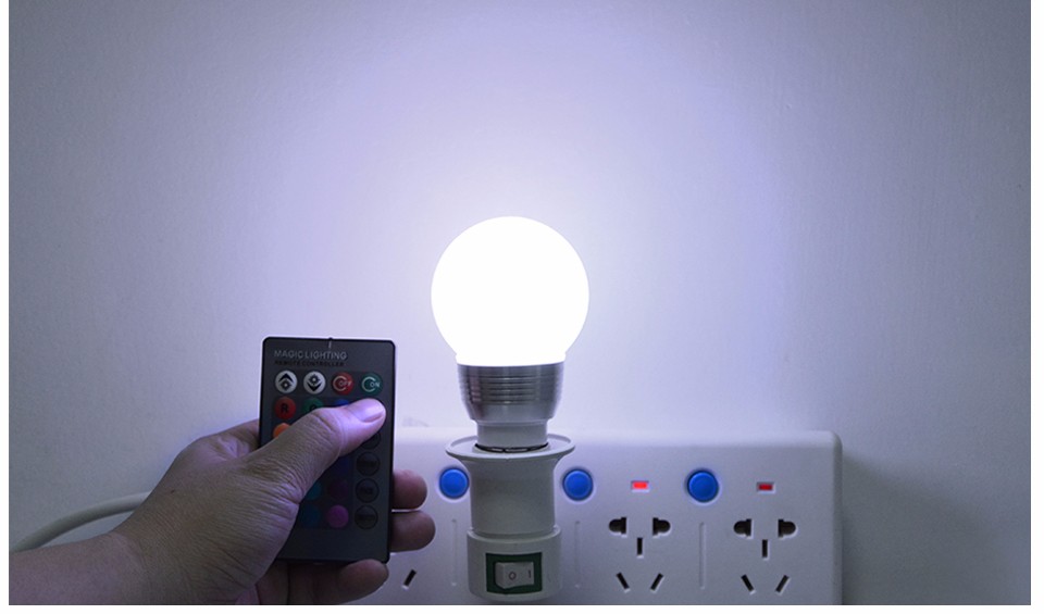 85 265V E27 Stage lights Colors Dimmable RGB LED Magic Bulb lamp light For Holiday Atmosphere Night light IR Remote Controller