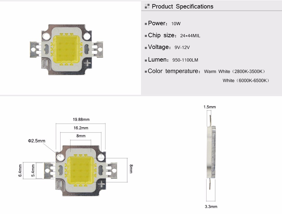 Really Watt 10W 20W 30W 50W 100W Integrated COB LED Beads Chip light lamp Power Driver lighting transformer For Floodlight Bulb