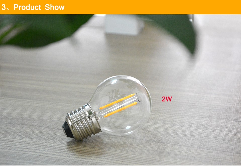 1x 110V 220V Full Watt 2W 4W 6W 8W Edison Filament LED Ball Bulb Glass LED lamp Home Bar Decor Night light Replace Incandesc