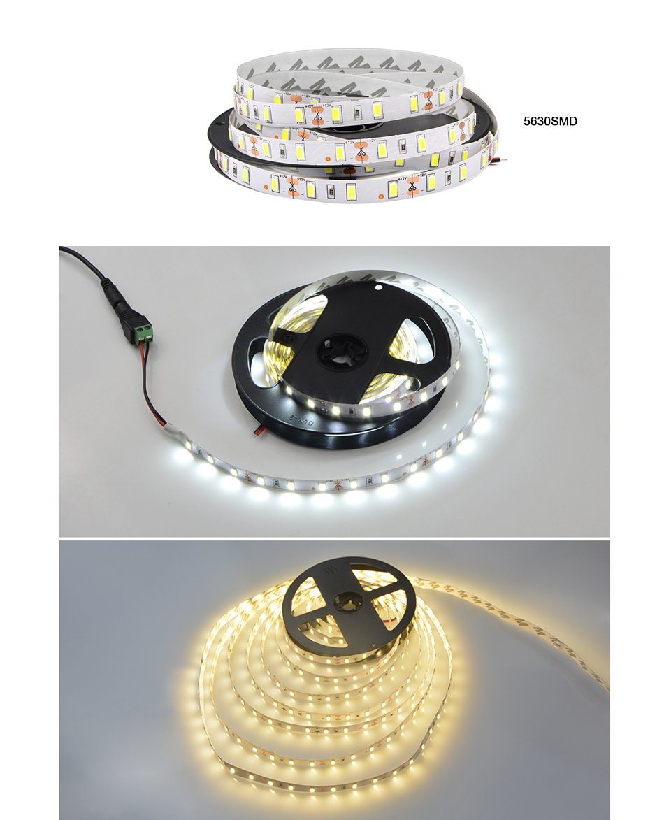 DC 12V 5M RGB 5050 LED strip SMD IP20 No waterproof LED Flexible Strip Light 5630 SMD LED String Tape lamp 2835 SMD ribbon rope