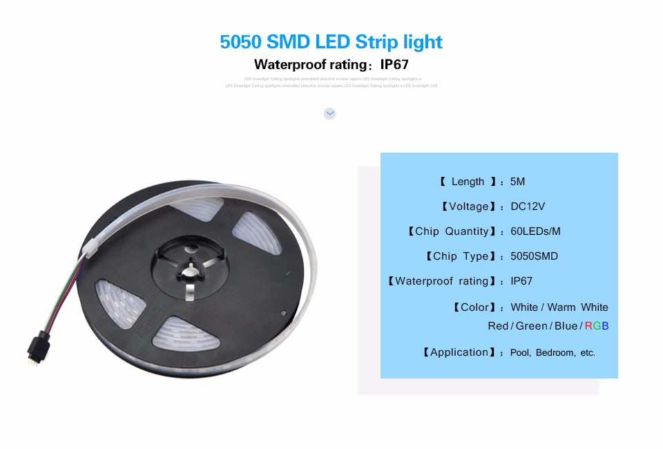 RGB LED strip light DC 12V 5M 60LEDs m IP20 IP65 IP67 Waterproof 5050 SMD LED string light RGB led lamp Tape diode ribbon