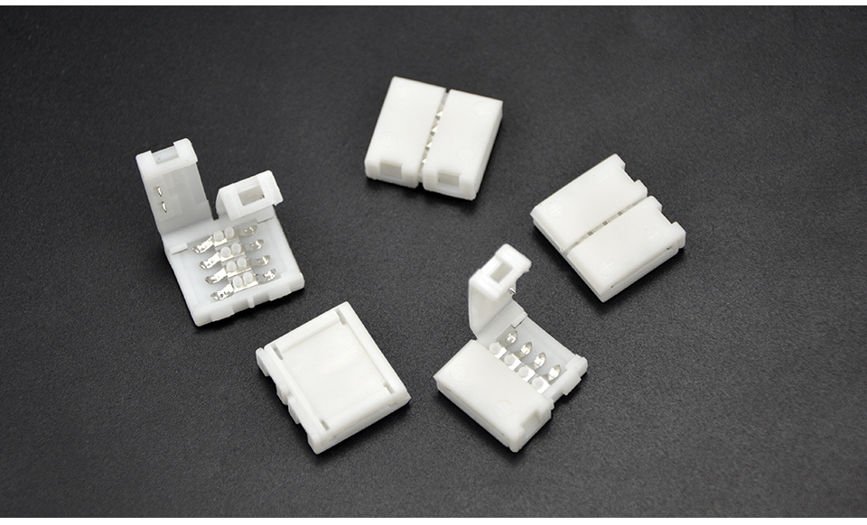 5Pcs LED Strip Connectors Free Welding Connector 2pin 8mm 2pin 10mm 4pin 8mm 4pin 10mm for 2835 3528 5050 SMD RGB ribbon tape
