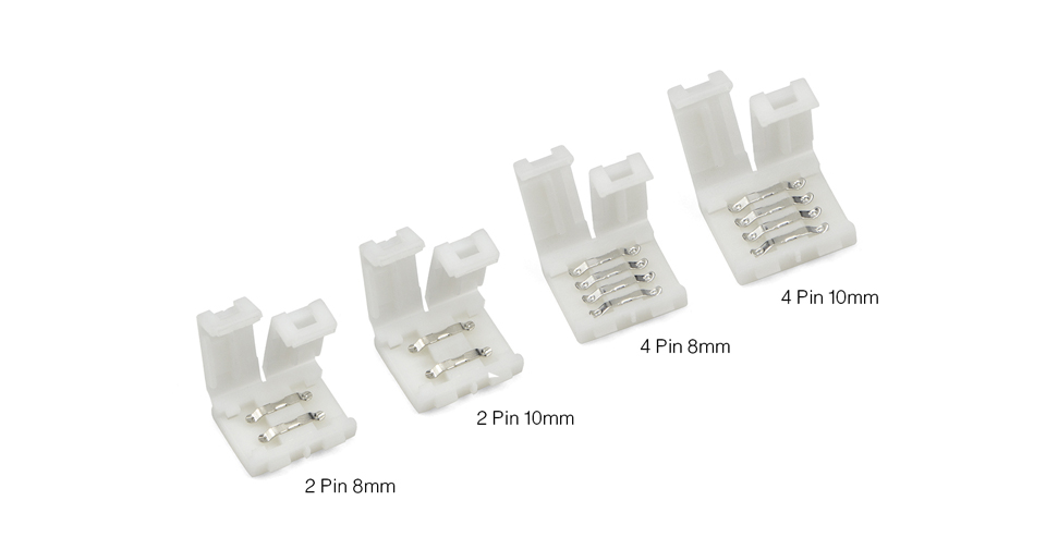 5Pcs LED Strip Connectors Free Welding Connector 2pin 8mm 2pin 10mm 4pin 8mm 4pin 10mm for 2835 3528 5050 SMD RGB ribbon tape