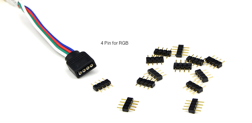 10Pcs 4PIN 5PIN RGB RGW RGBWW led connector male needle type double Free Welding Connector plugs For 3528 2835 5050 LED Strip