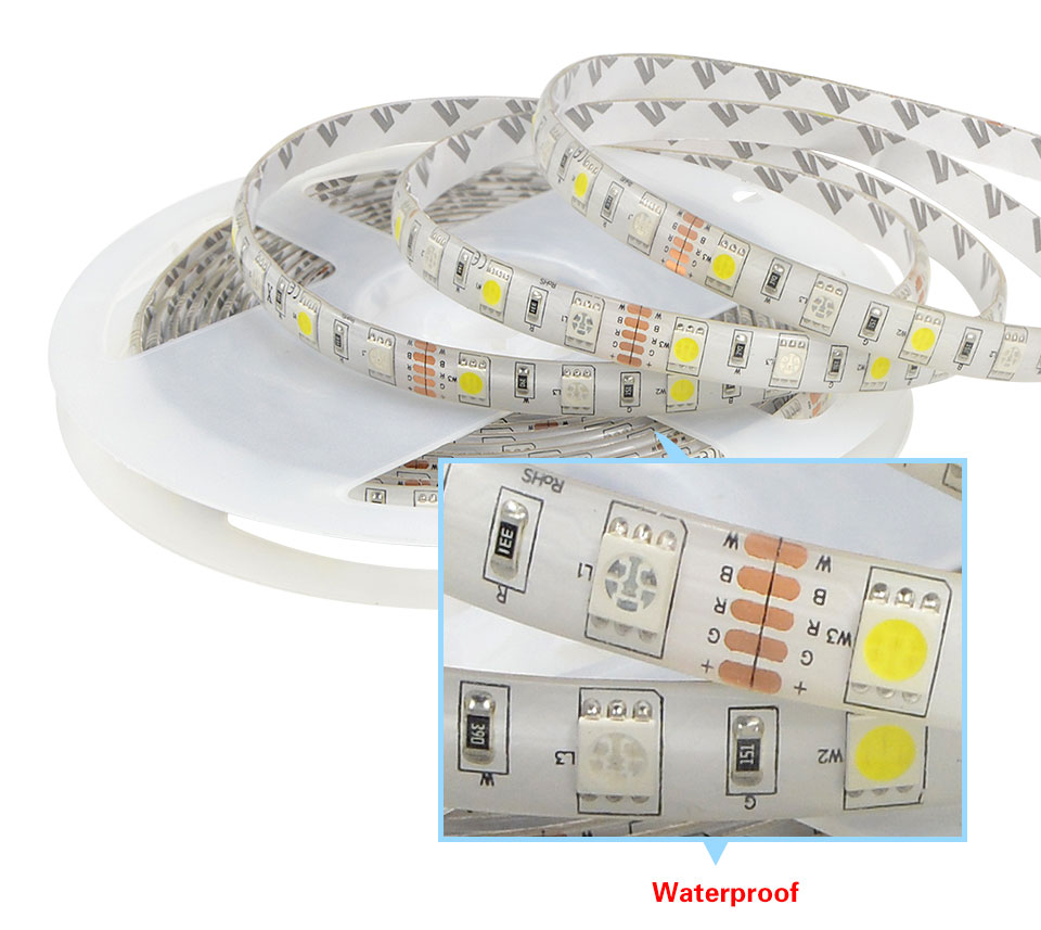 1set DC12V 5m IP20 IP65 waterproof 5050 SMD RGB RGBW RGBWW LED strip light 3A power supply adapter RGB remote control