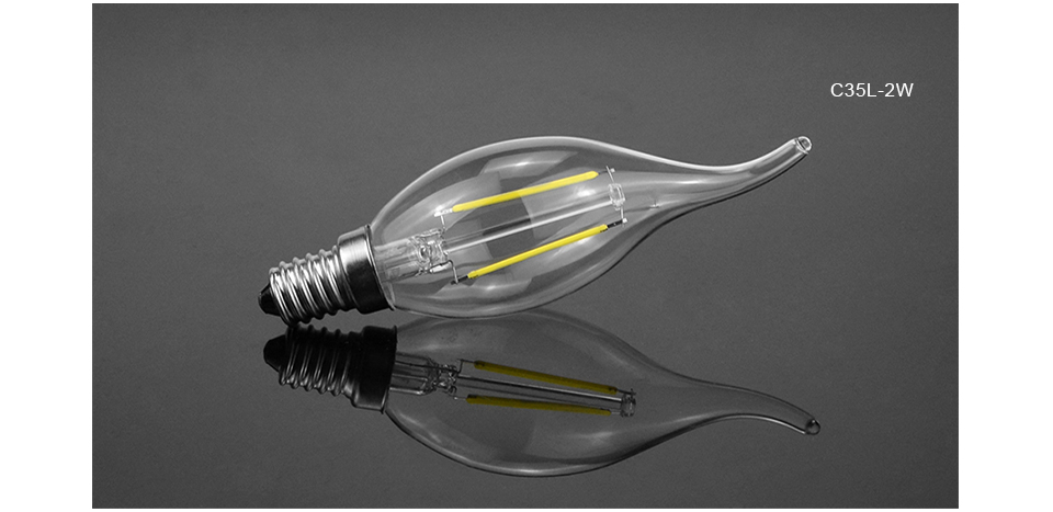 LED light E14 220V 110V Filament LED lamp 2W 4W 6W Edison Glass LED bulb Vintage Edison Candle light