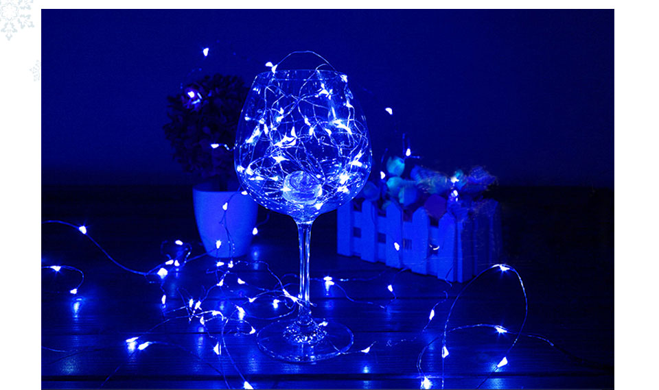 2m 5m holiday Decoration lights LED Strip Light Powered LED Copper Wire Fairy String Lighting for Christmas home light
