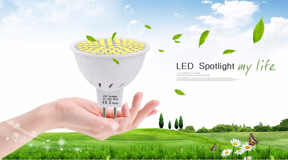 80LEDs 220V SMD 2835 MR16 6W LED lamp Spotlight Bulb Wall Downlight led corn light For Indoor lighting Replace CFL 5W 7W 10W 15W