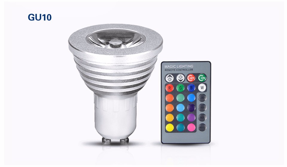 85 265V 220V 110V E27 GU10 RGB LED night light LED bulb Christmas Holiday Decor Lamp Soptlight 24keys IR RGB Controller