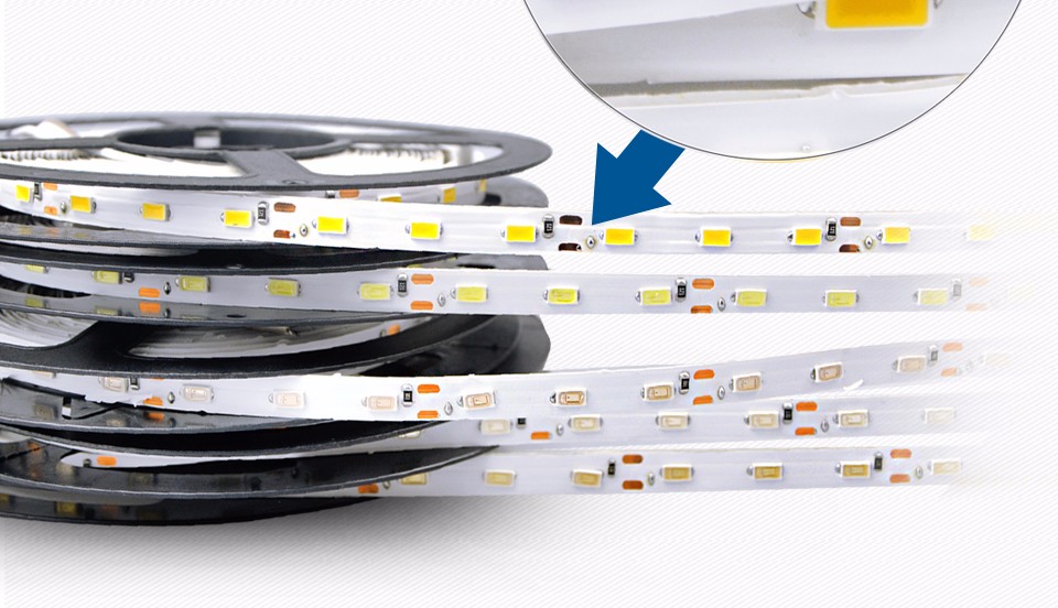 DC12V Led strip light SMD 5630 5730 5M 300led flexible strip lamp no waterproof power supply adapter EU US