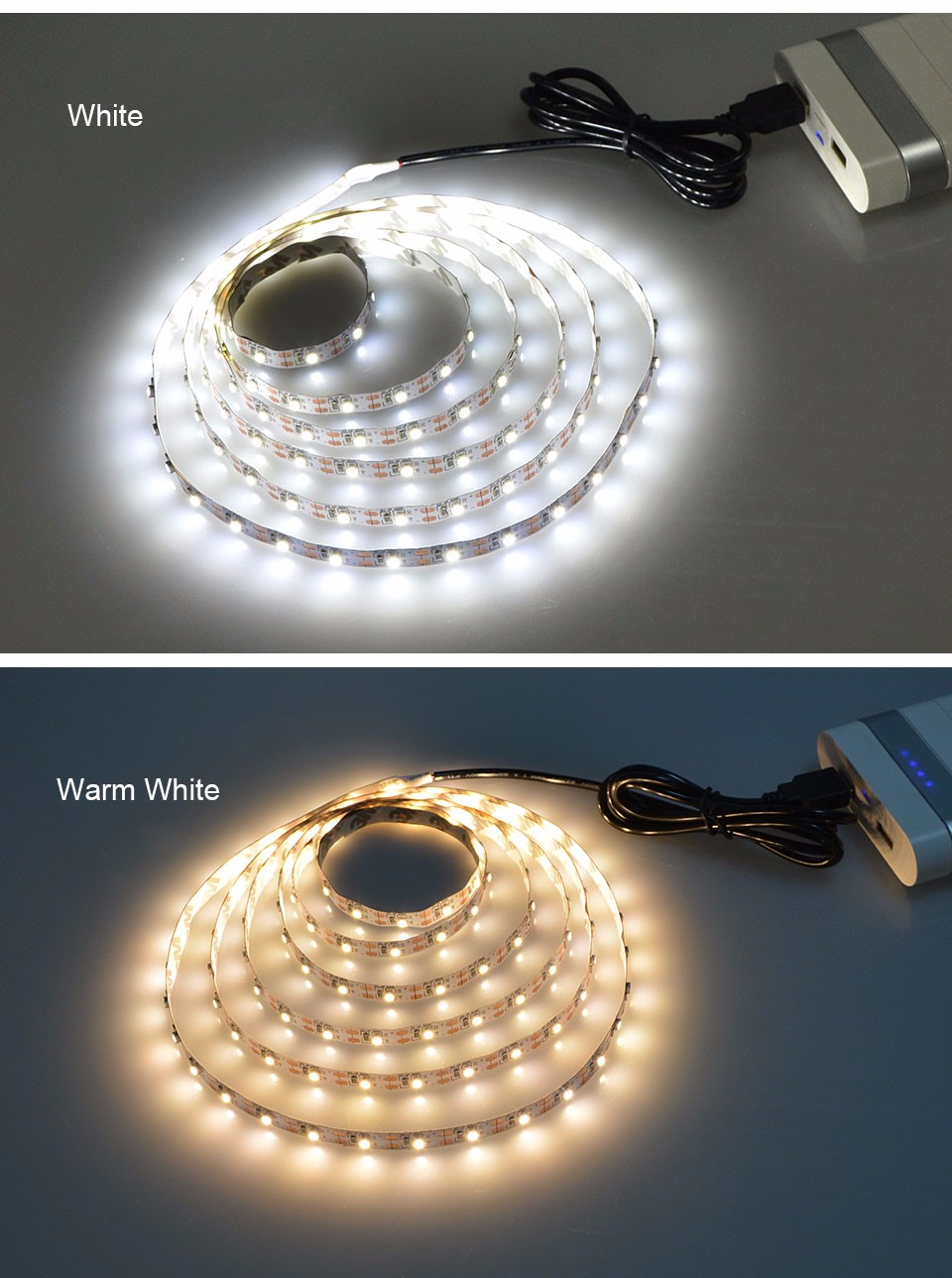 LED Lamp DC 5V RGB USB LED Strip Light 3528 SMD 1M 2M 3M 4M 5M white warm Flexible ribbon Tape TV Background home lighting
