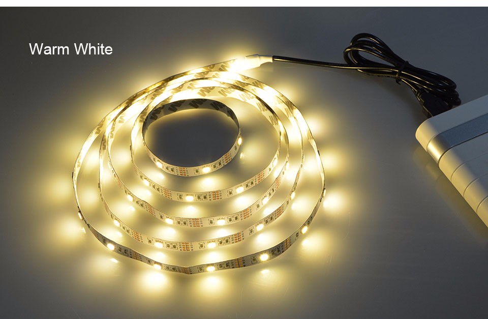 5V White Warm White USB LED Strip light Decoration lighting String Tape Ribbon SMD 3528 5050 0.5M 1M 2M For TV Background